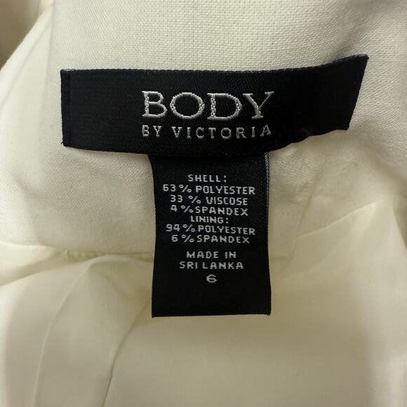 Victoria's Secret Fitted SZ 6 Blazer Black White Body By Victoria Jacket Work - Picture 8 of 10